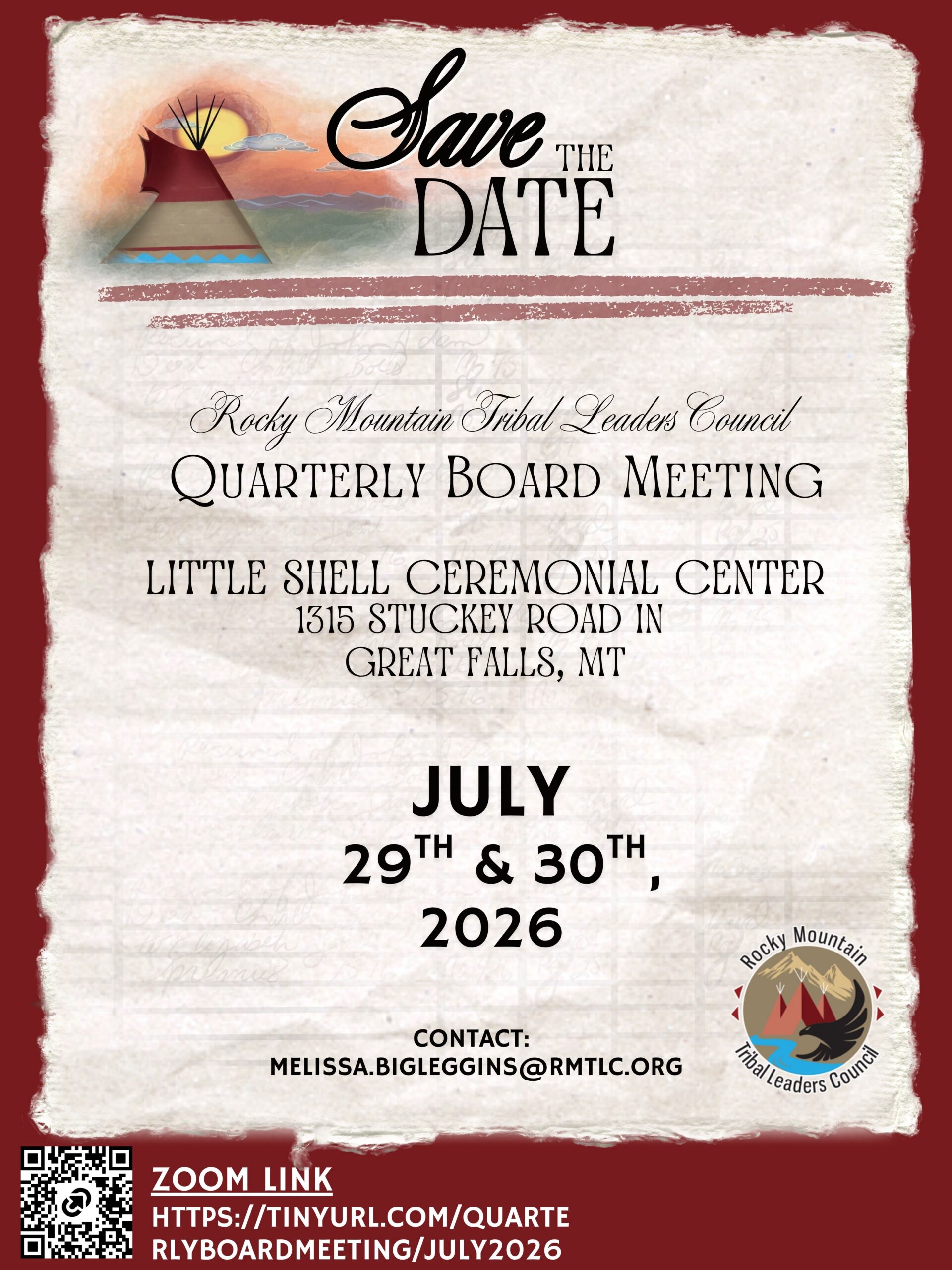 Board Meeting July 2026 Save the Date